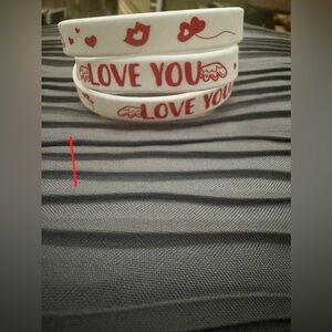 Love You White and Red Bracelets